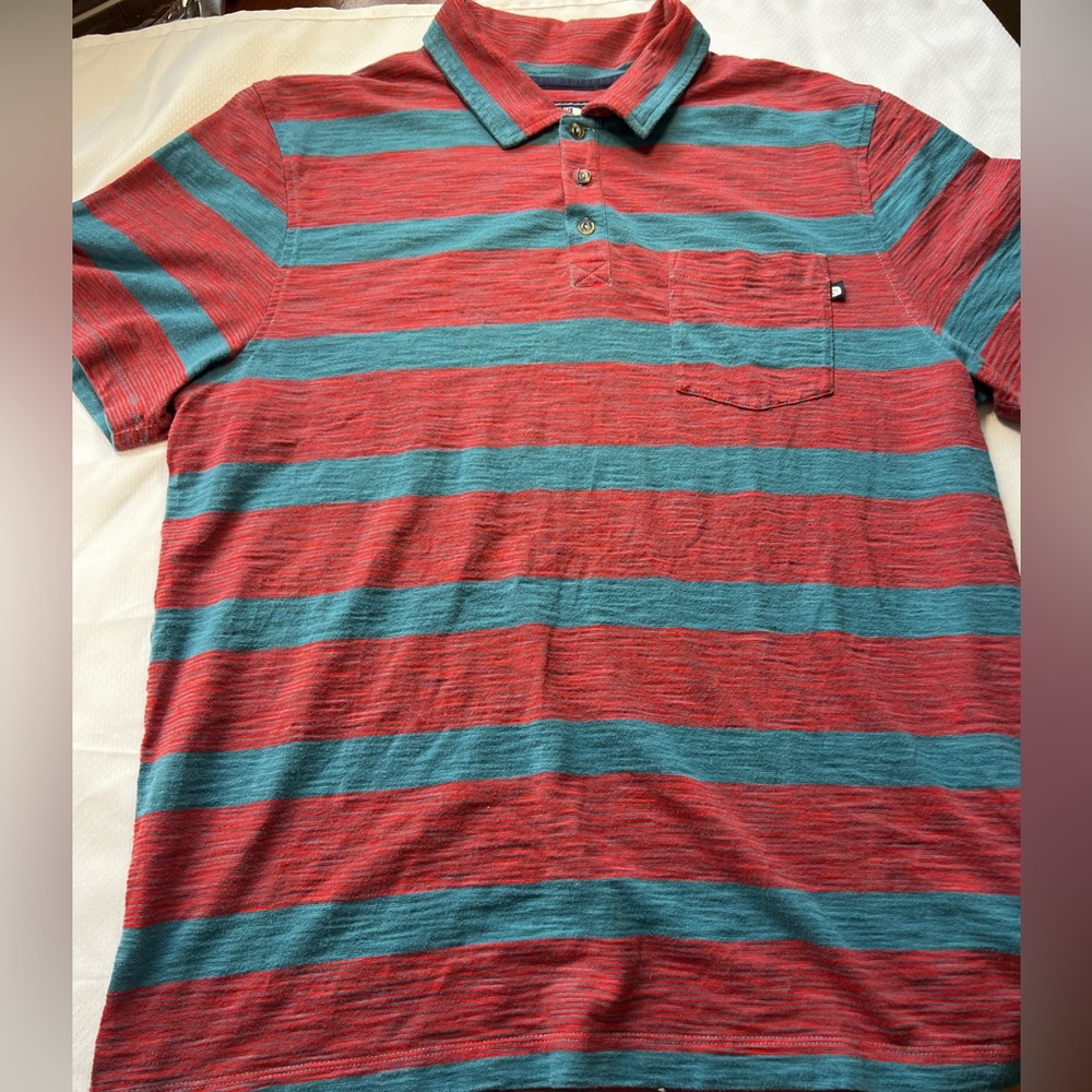 Vintage North Face Button Up Polo Collared Striped Shirt